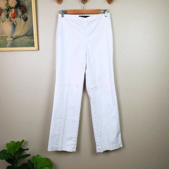 Lauren Ralph Lauren Pants - Lauren white flat front straight leg cotton pants